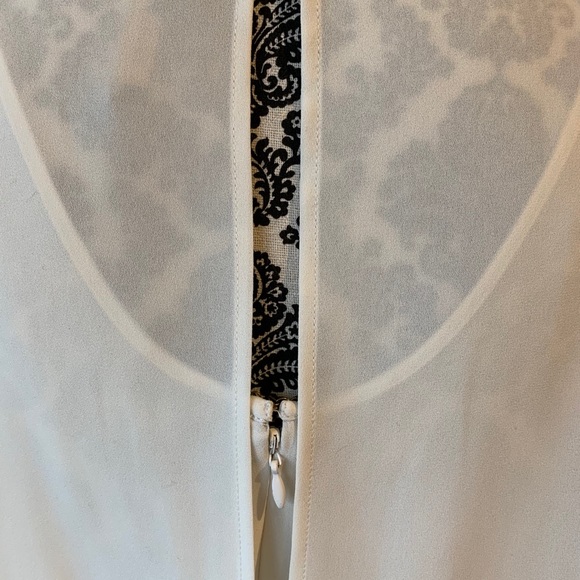 Ivory Blouse with Black Leather Skirt Dress - Picture 9 of 16